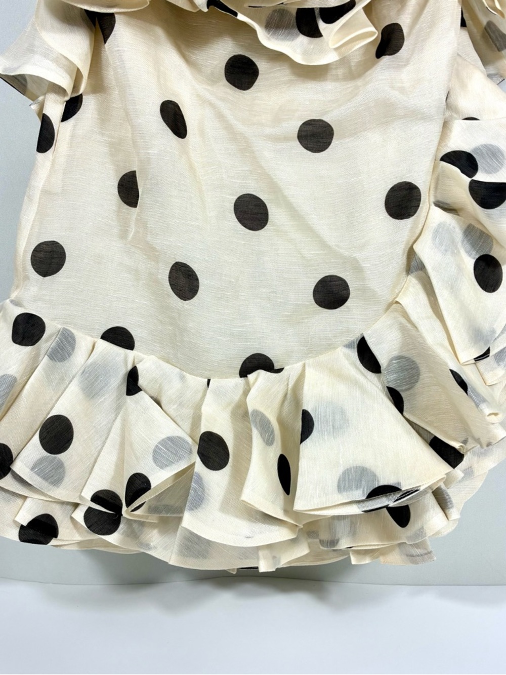 Zimmermann Crush Ruffle Halter Polka Dot Linen Silk Organza Mini Dress 4 US NWT - Picture 12 of 17